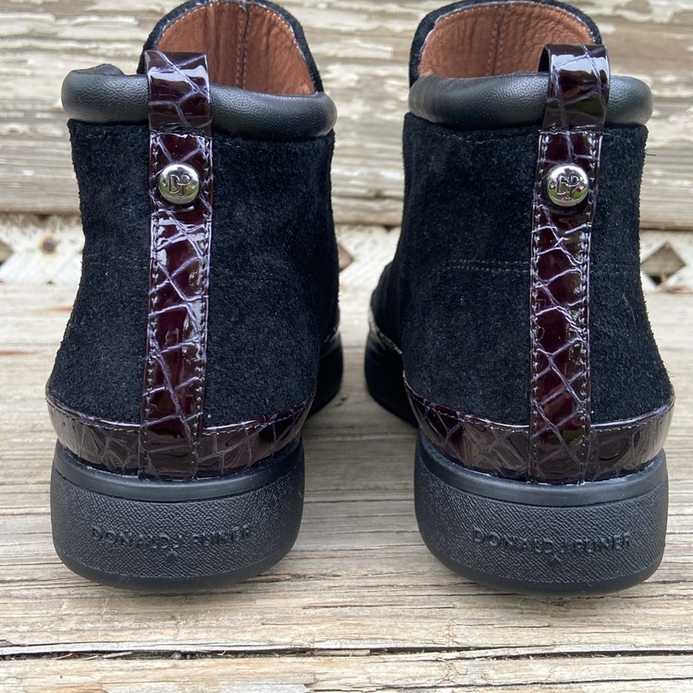 New! Donald J Pliner ‘Meira2’ Black Oily Suede Flatform Booties Women’s Size 9.5 - Picture 2 of 13